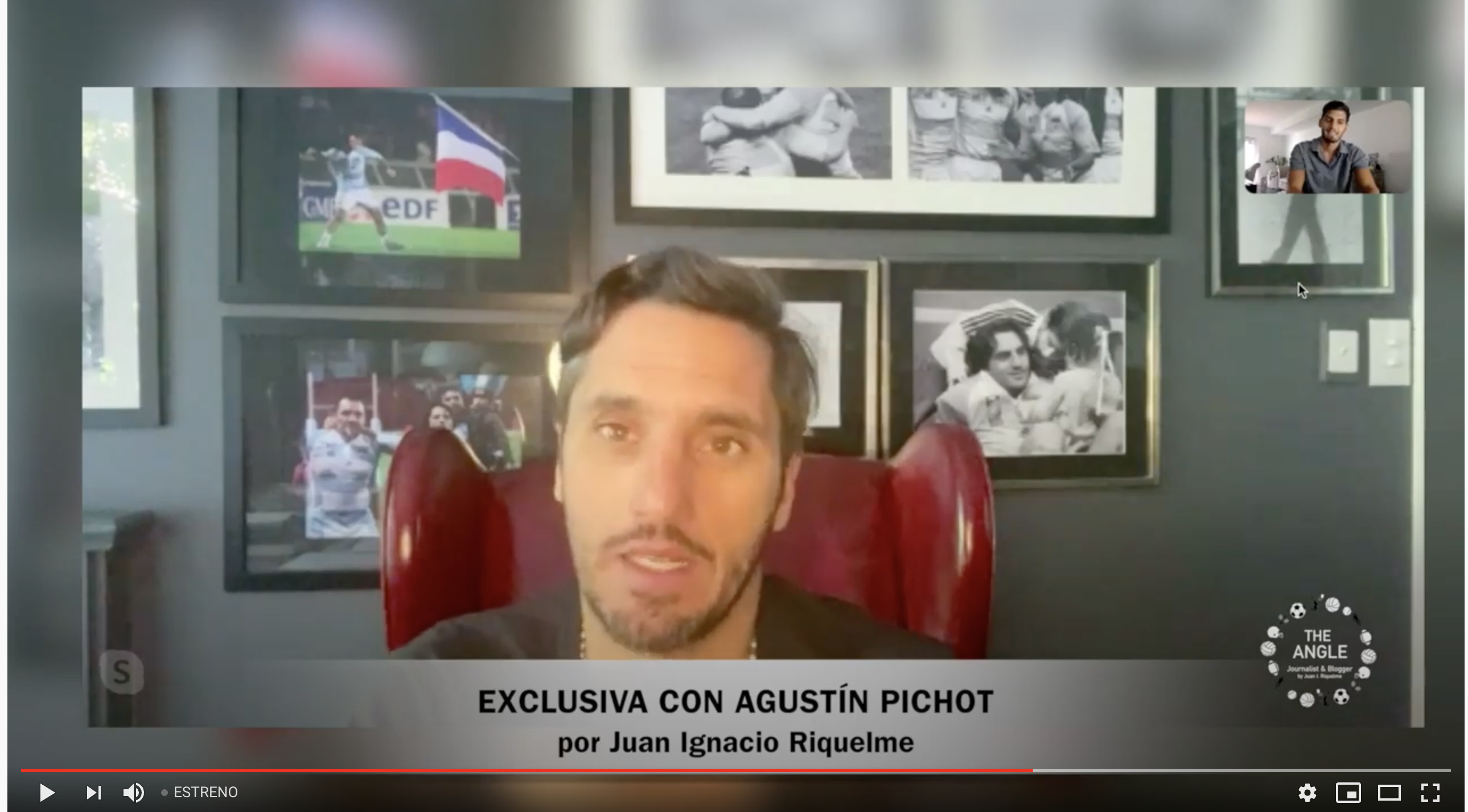 Man speaking in an exclusive interview about Agustin Pichot.