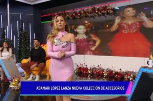 Adamar López presents new accessory collection on TV show.