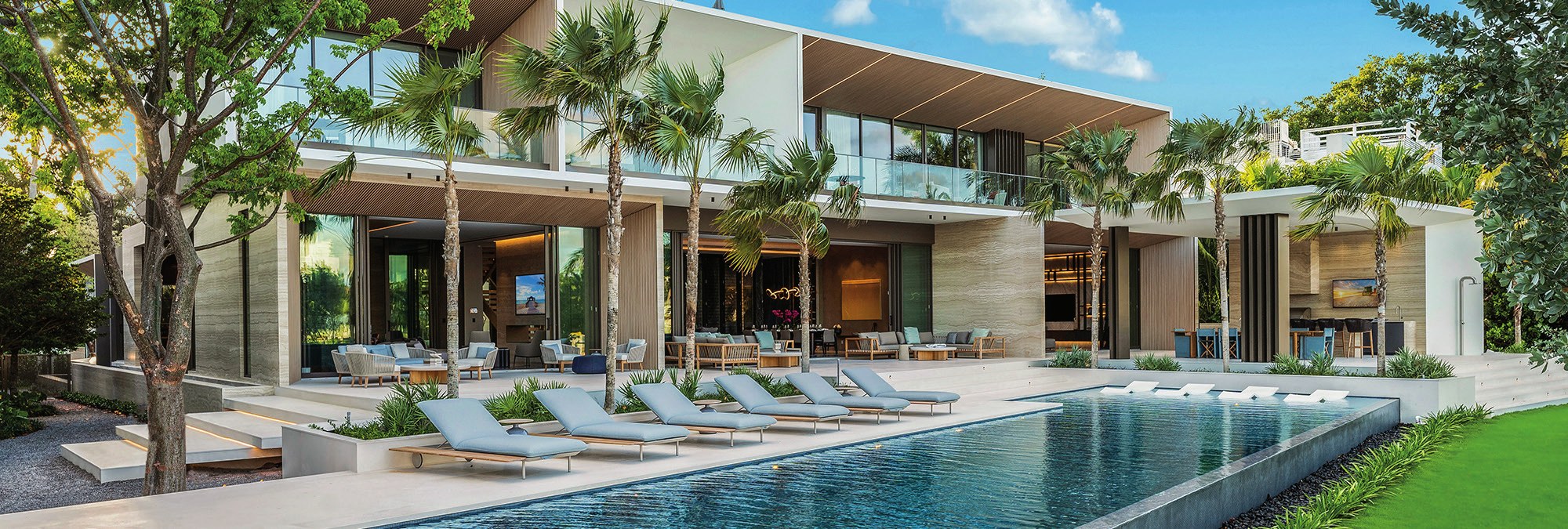 Tropical modern residence with pool - interior design trends 2026