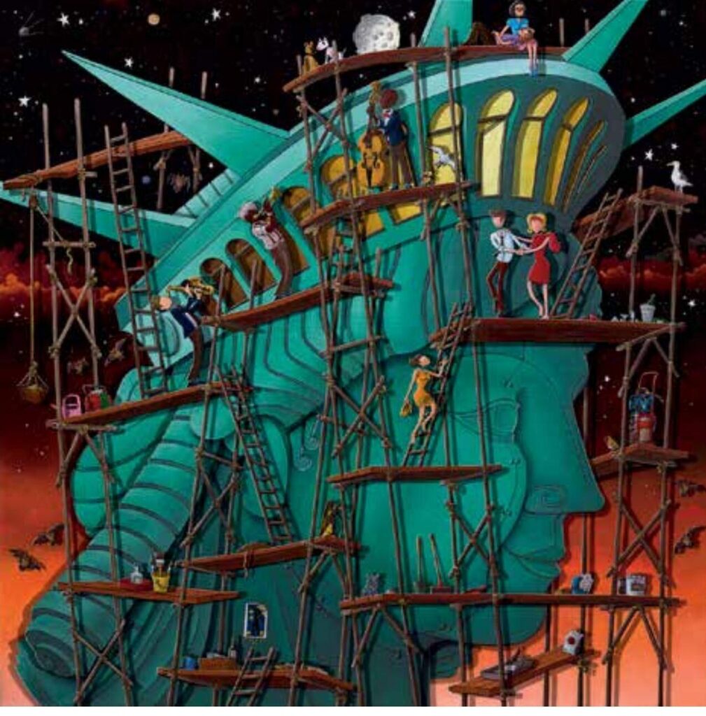 Alain Godon painting of the Statue of Liberty