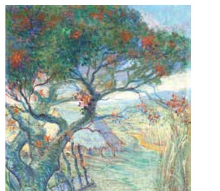 Pastor Argudín - Poinciana Tree, Cart and Hut