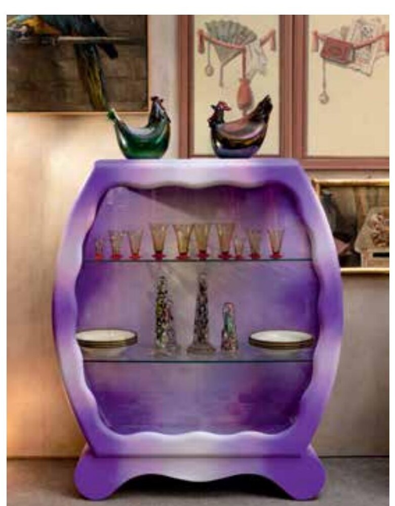Airbrushed glass cabinet from the MaccaFinds collection