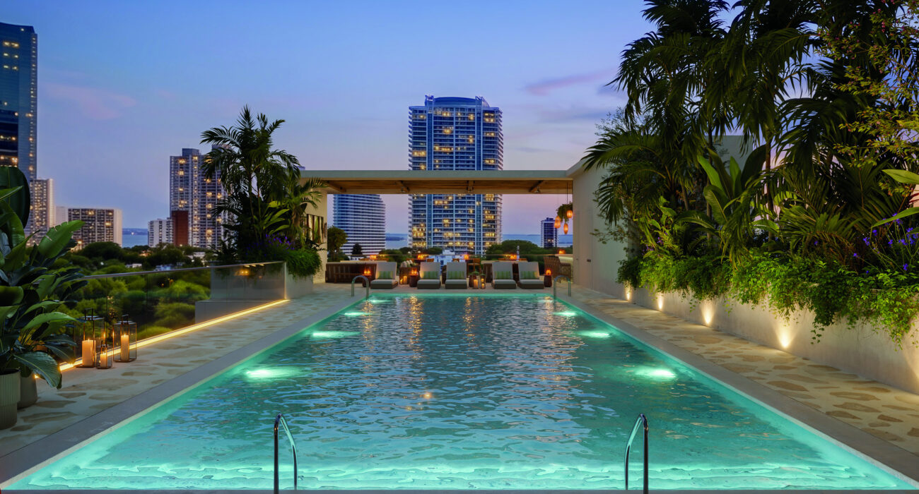 Rooftop pool at Parkside Residences in Brickell, Miami